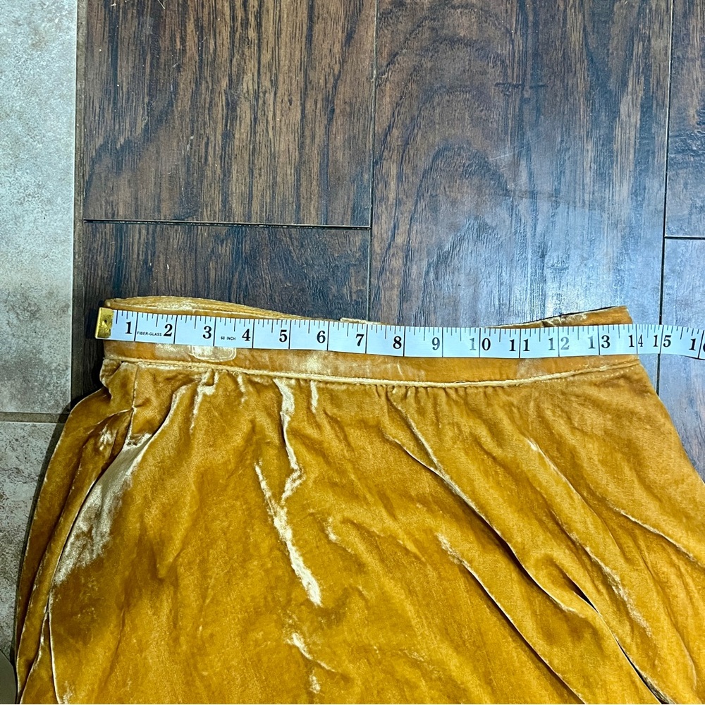 ModCloth Golden Yellow Velvet Circle Skater Skirt Size 4 - Picture 8 of 11